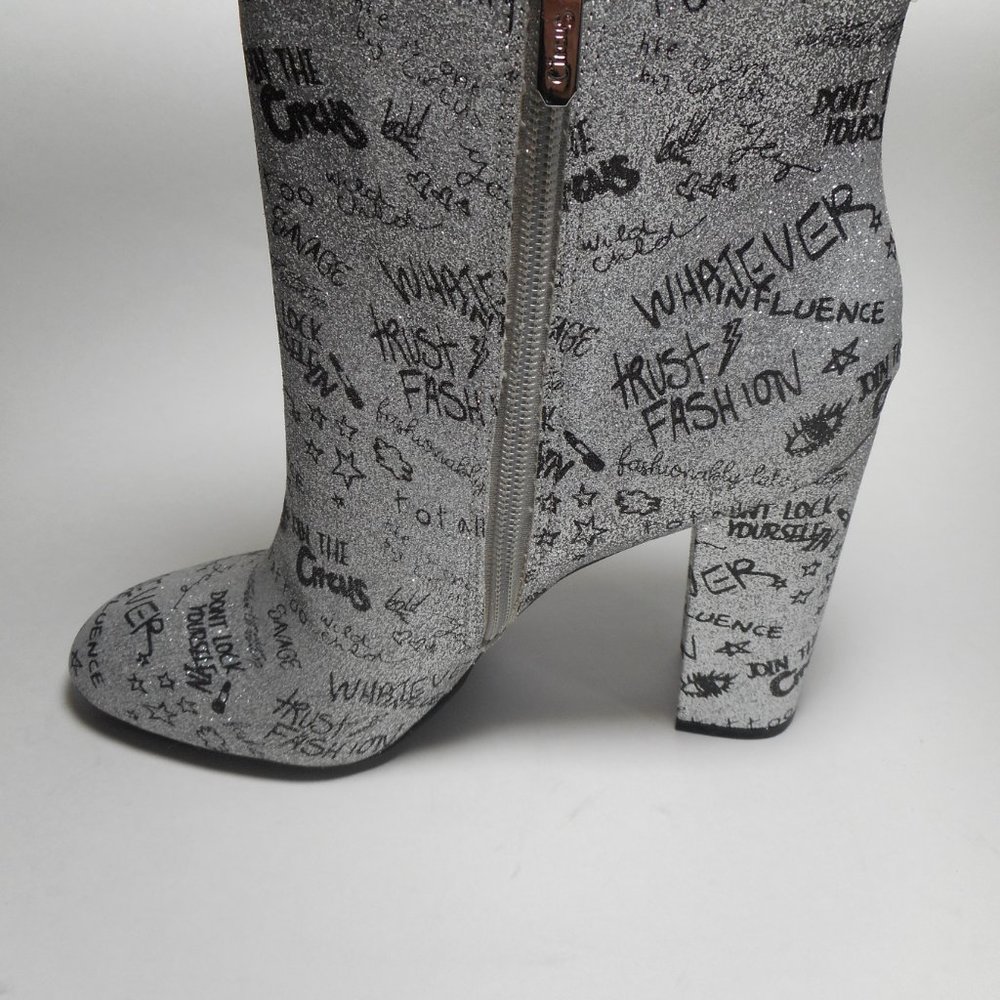 NEW SAM ELDELMEN Silver Retro Club Style Ankle Boots - Picture 5 of 8